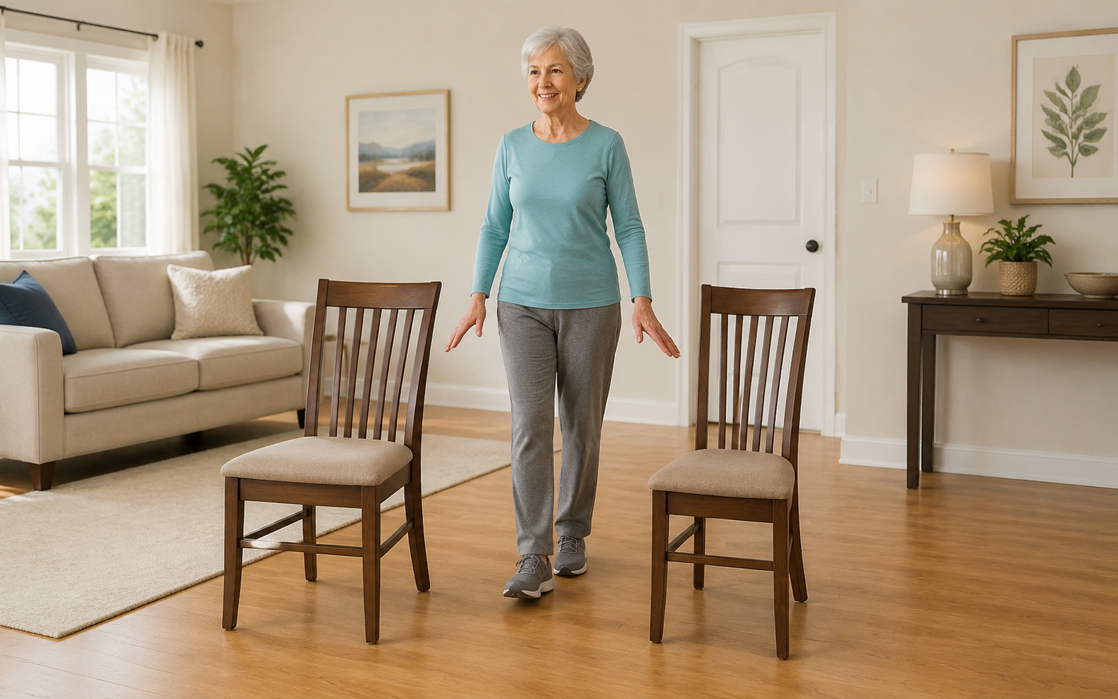 Set up a safe lane — tai chi walking step illustration