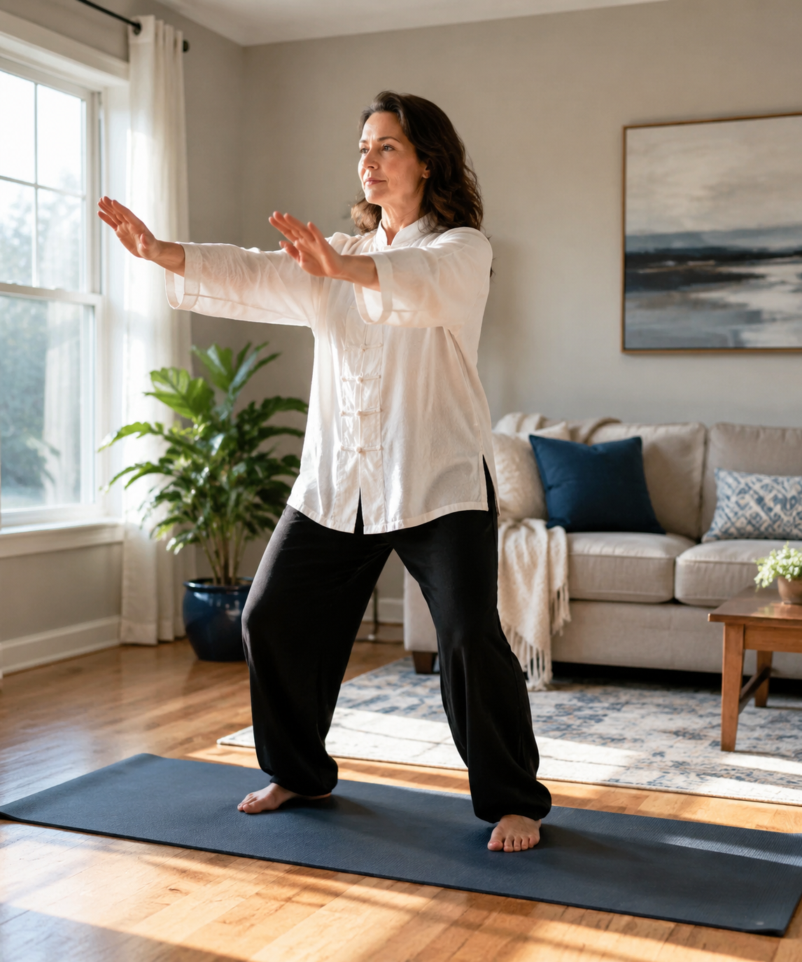 Tai chi home workout routine demonstration